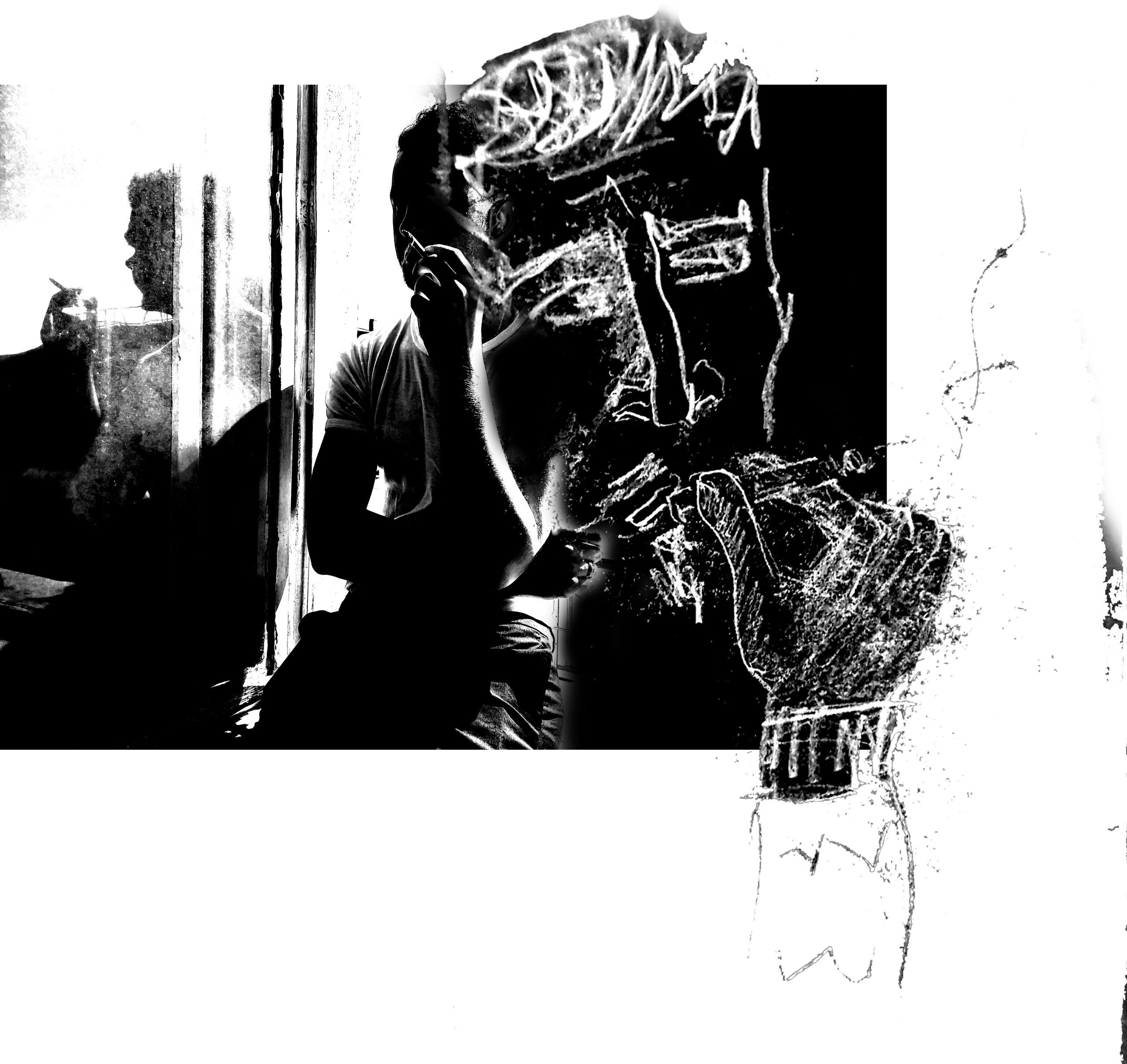 man with cigarette