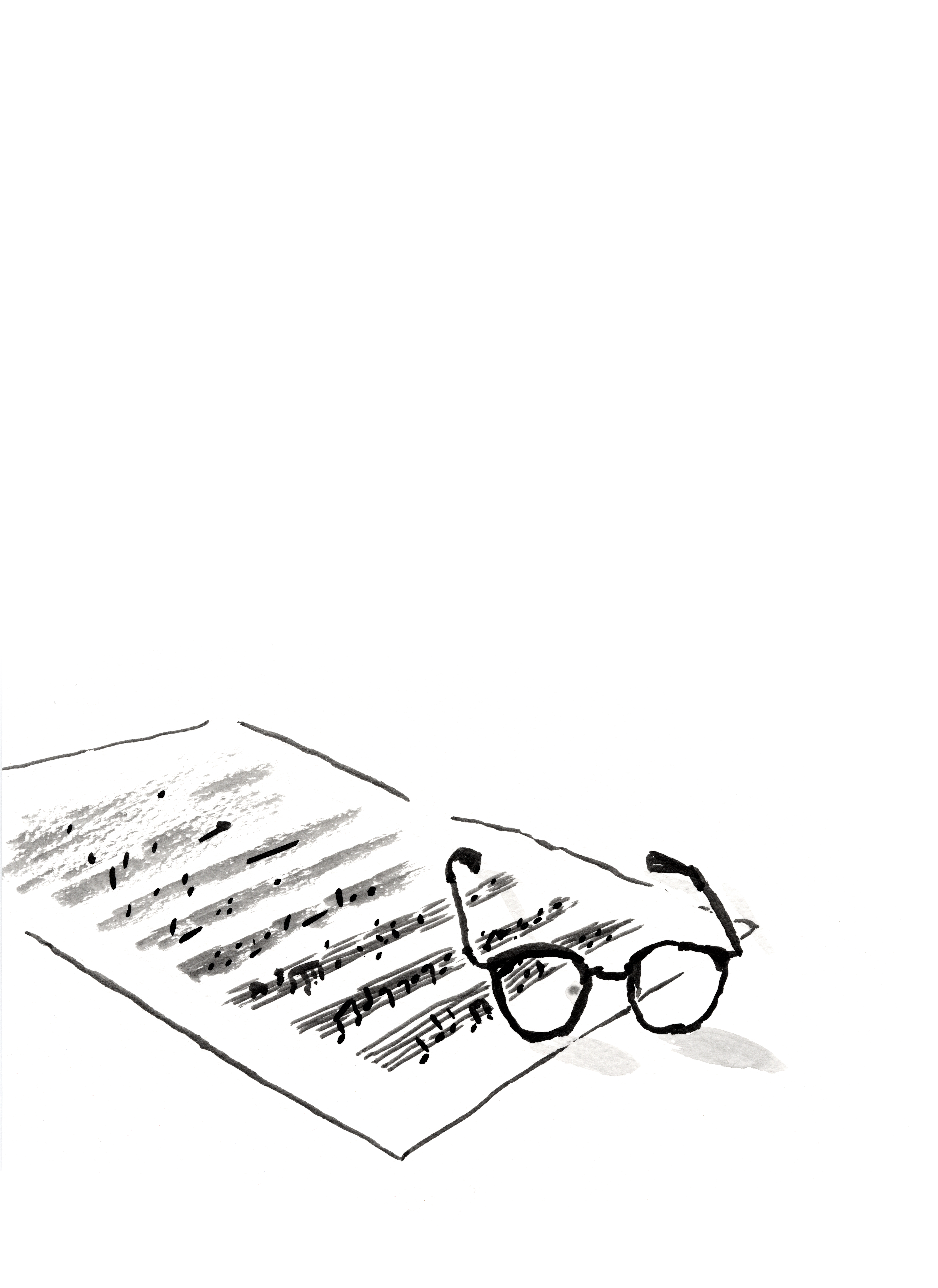 sheet music & glasses